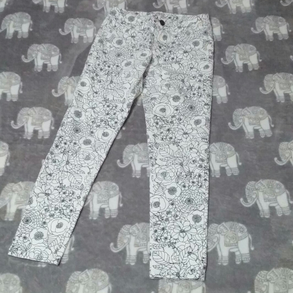 Fashion forward, fun, floral print jean